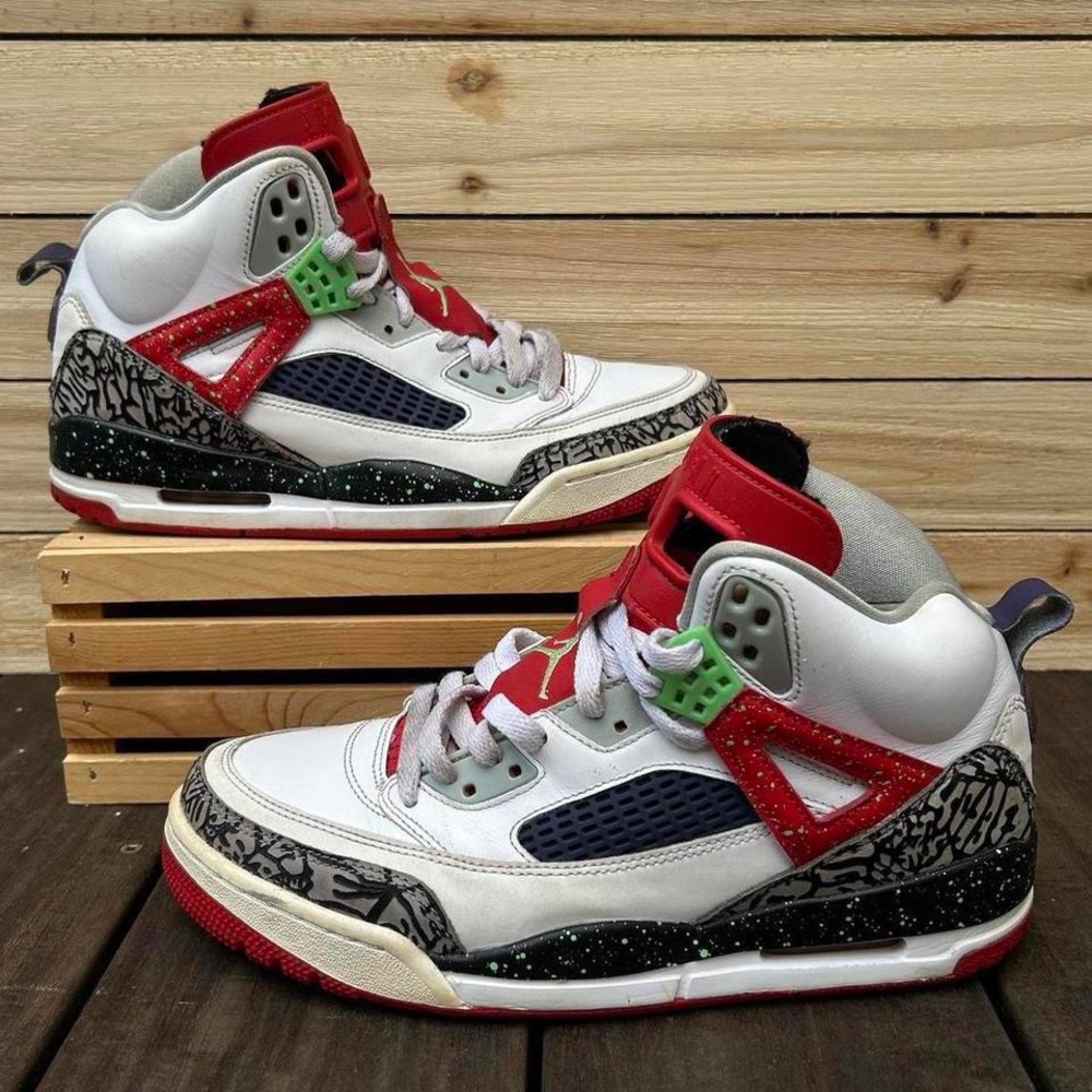 Jordan Spizike Poison Green Leather Sneakers Trainers